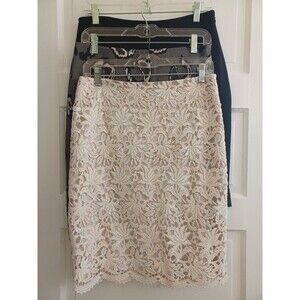 Ann Taylor set/3 straight skirts sz 6 career special occasion neutral classic